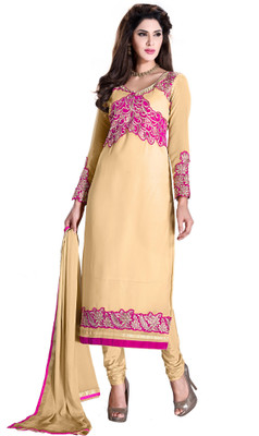 Khushali Georgette Self Design, Embroidered Dress/Top Material(Un-stitched), Cream
Khushali Georgette Self Design, Embroidered Dress/Top Material(Un-stitched), Cream