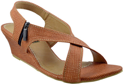 Mega Steps Women Tan Wedges