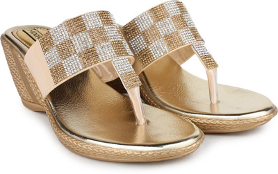 Moonwalk Women Golden Wedges