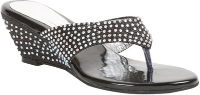 Adorn Women Black Wedges
