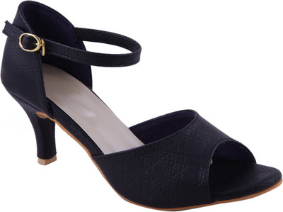 Adorn Women Black Heels