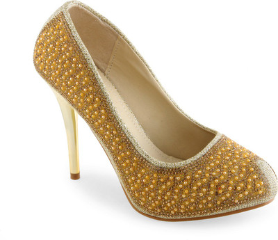Shuz Touch Women Golden Heels