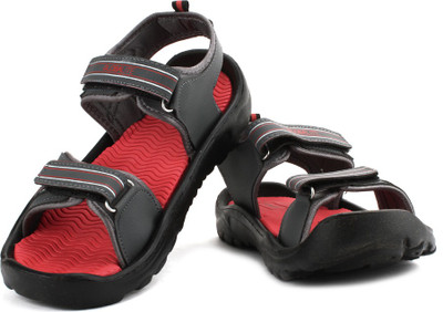 Globalite Men Grey Red Sports Sandals