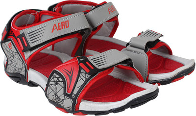 Aero Men BLK::RED::LGRY Sandals