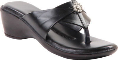 Adorn Women Black Wedges