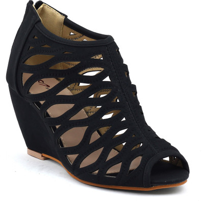 Shuberry Women Black Wedges