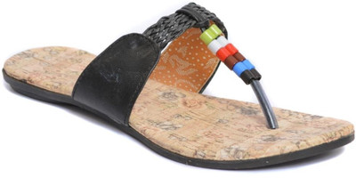 Indirang Women Black Flats