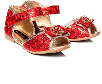 Trilokani Girls Sports Sandals(Red