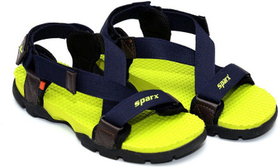 Sparx Men NavyBlueFlourscentGreen Sports Sandals