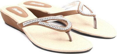 Bata Women Yellow, Beige, Gold Wedges