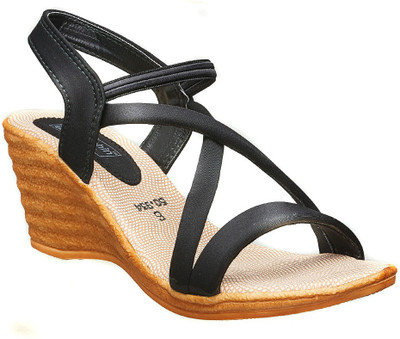 Dolphin Miles Women Black Wedges