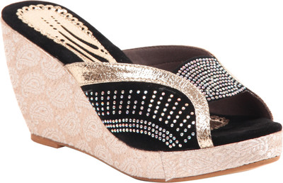 Adorn Women Black Wedges