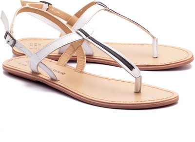Naughty Walk Women White Flats