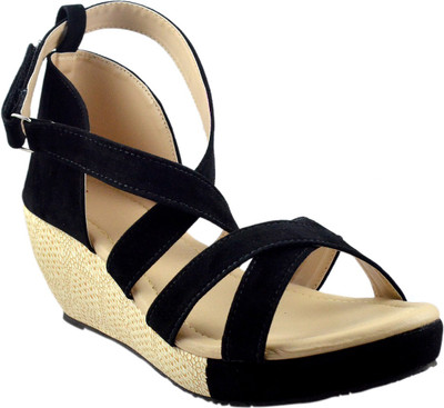 Olive Fashion Women Black Wedges