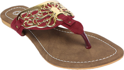 Jade Women Maroon Flats