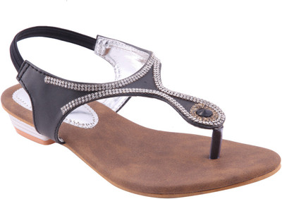 Adorn Women Black Flats