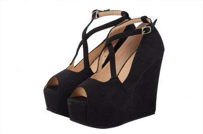Shuberry Women Black Wedges
