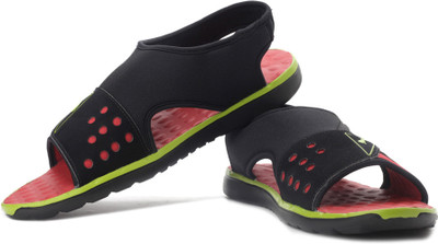 Puma Men Dark Shadow, Lime Punch, High Risk Red Sports Sandals