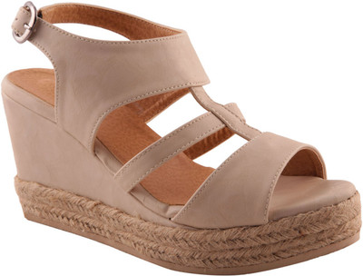 Adorn Women Beige Wedges