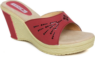 Vendoz Women Maroon Wedges