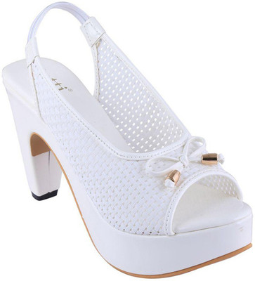 Go India Store Women White Heels