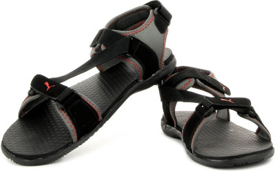 Puma Men 01, Turbulence, Black, High Risk Red Sports Sandals