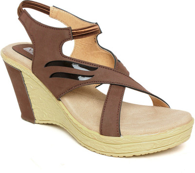 Vendoz Women Brown Wedges