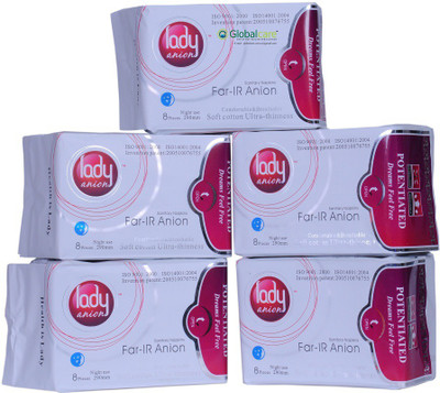 Lady Anion Far Infrared Sanitary Pad(Pack of 5)