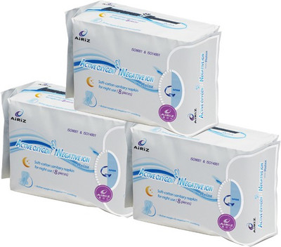 Tiens AiRiZ Activeoxygen & Negativeion Soft-cotton sanitary napkin for Night Use - 8 pieces (Pack of 3) Sanitary Pad(Pack of 8)
Tiens AiRiZ Activeoxygen & Negativeion Soft-cotton sanitary napkin for Night Use - 8 pieces (Pack of 3) Sanitary Pad(Pack of 8)
