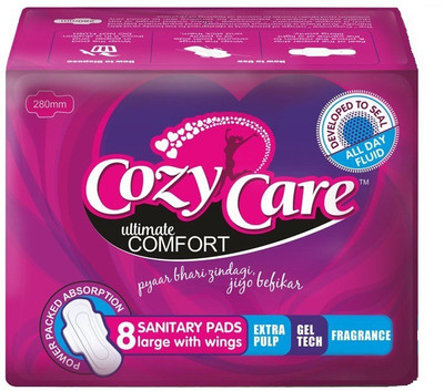 Cozy Care Ultimate Comfort Large Pack of 15 (120 Pads) Sanitary Pad(Pack of 15)