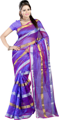 Ansu Fashion Printed Mysore Jacquard Saree(Blue), Light blue
