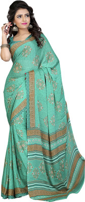 Khushali Self Design, Printed Fashion Crepe Saree(Multicolor)