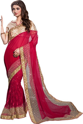 Khushali Self Design, Embroidered, Embellished Fashion Net, Georgette Saree(Red, Beige), Beige;red
Khushali Self Design, Embroidered, Embellished Fashion Net, Georgette Saree(Red, Beige), Beige;red