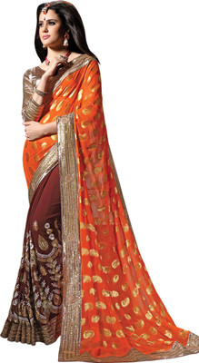 Khoobee Self Design, Embroidered, Embellished Fashion Georgette, Viscose Saree(Orange, Maroon, Beige), Beige;maroon;orange
Khoobee Self Design, Embroidered, Embellished Fashion Georgette, Viscose Saree(Orange, Maroon, Beige), Beige;maroon;orange