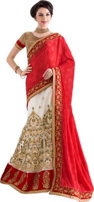 Khoobee Self Design, Embroidered Fashion Net, Satin, Jacquard, Silk Saree(Red, White, Beige), Beige;red;white
Khoobee Self Design, Embroidered Fashion Net, Satin, Jacquard, Silk Saree(Red, White, Beige), Beige;red;white