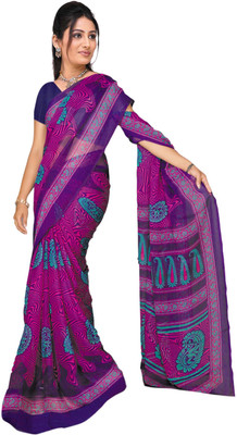 Khushali Self Design, Printed Fashion Chiffon Saree(Multicolor), Pink;rama:multicolor