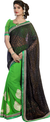 Khoobee Self Design, Embellished, Embroidered Fashion Jacquard, Chiffon Saree(Green, Black), Black;green
Khoobee Self Design, Embellished, Embroidered Fashion Jacquard, Chiffon Saree(Green, Black), Black;green