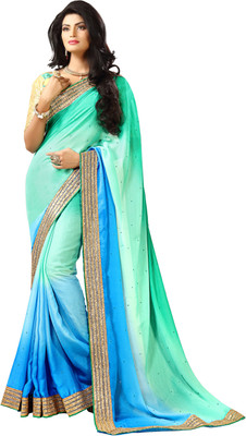 Khushali Self Design, Embellished Fashion Chiffon Saree(Light Blue, Green), Green;light blue
Khushali Self Design, Embellished Fashion Chiffon Saree(Light Blue, Green), Green;light blue