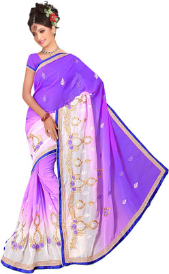 Shree Rajlaxmi Sarees Embroidered Fashion Georgette Saree(White, Purple), Purple;white
Shree Rajlaxmi Sarees Embroidered Fashion Georgette Saree(White, Purple), Purple;white
