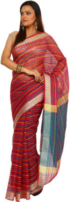Kataan Bazaar Woven Banarasi Handloom Art Silk Saree(Maroon)