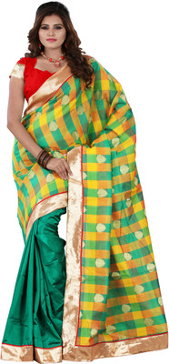 Weavedeal Embellished Banarasi Brocade Saree(Green)