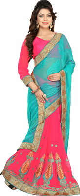 Jiya Self Design, Embroidered, Embellished Fashion Georgette, Jacquard Saree(Green, Pink)
Jiya Self Design, Embroidered, Embellished Fashion Georgette, Jacquard Saree(Green, Pink)
