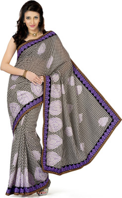 Vivid India Geometric Print Fashion Art Silk Saree(Multicolor), Black & white 
Vivid India Geometric Print Fashion Art Silk Saree(Multicolor), Black & white