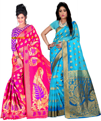 Weavedeal Embellished Kanjivaram Silk Cotton Blend Saree(Pack of 2, Multicolor)
Weavedeal Embellished Kanjivaram Silk Cotton Blend Saree(Pack of 2, Multicolor)