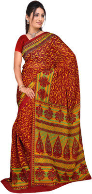 Vardan Prints Printed Bollywood Chiffon Saree(Red)