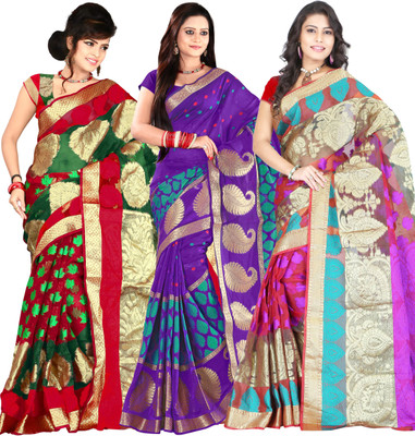 It's Banii Woven Banarasi Handloom Banarasi Silk Saree(Pack of 3, Green, Purple, Pink), Green;pink;purple
It's Banii Woven Banarasi Handloom Banarasi Silk Saree(Pack of 3, Green, Purple, Pink), Green;pink;purple