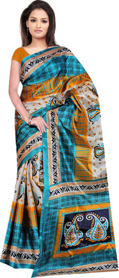 Sanju Sarees Printed Fashion Art Silk Saree(Multicolor)