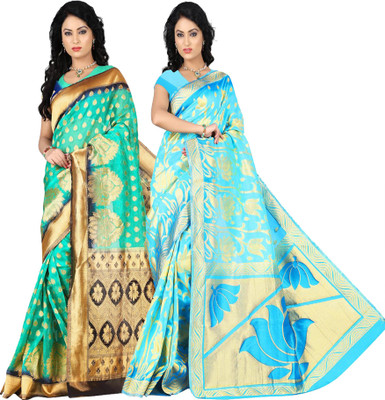 Weavedeal Embellished Kanjivaram Silk Cotton Blend Saree(Pack of 2, Multicolor)
Weavedeal Embellished Kanjivaram Silk Cotton Blend Saree(Pack of 2, Multicolor)