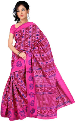 Desi Butik Embroidered Fashion Chanderi Saree(Pink)