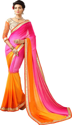 Khushali Self Design, Embellished Fashion Chiffon Saree(Pink, Orange), Orange;pink
Khushali Self Design, Embellished Fashion Chiffon Saree(Pink, Orange), Orange;pink